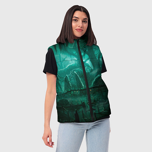 Женский жилет Причал у болота / 3D-Светло-серый – фото 3