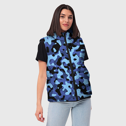 Женский жилет Камуфляж Sky Blue / 3D-Черный – фото 3