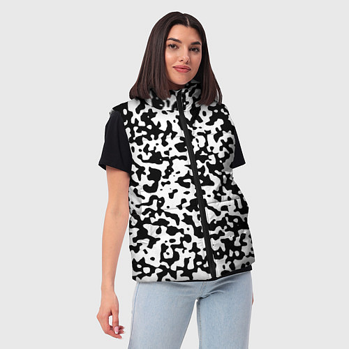 Женский жилет Камуфляж Cowskin мелкий / 3D-Черный – фото 3