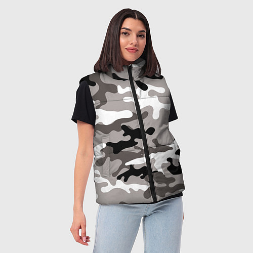Женский жилет Камуфляж Urban крупный / 3D-Черный – фото 3