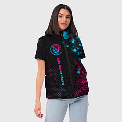 Женский жилет Manchester City - neon gradient: по-вертикали, цвет: 3D-черный — фото 2