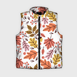 Женский жилет Осенний паттерн - листья, цвет: 3D-черный