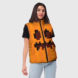 Женский жилет Тыква - Майнкрафт - Хеллоуин, цвет: 3D-светло-серый — фото 2