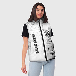 Женский жилет Breaking Benjamin и рок символ на светлом фоне, цвет: 3D-черный — фото 2