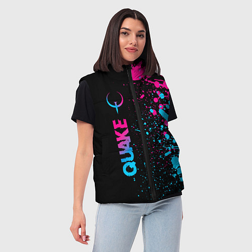 Женский жилет Quake - neon gradient: по-вертикали / 3D-Черный – фото 3