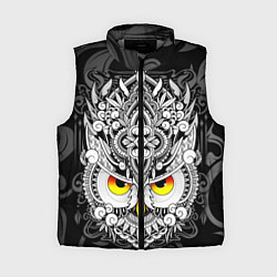 Женский жилет Сова с золотыми глазами, цвет: 3D-светло-серый