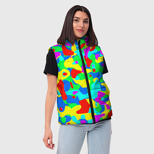 Женский жилет Форма маляра - кляксы / 3D-Светло-серый – фото 3