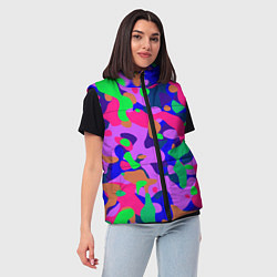 Женский жилет Абстракция в неоновых цветах, цвет: 3D-черный — фото 2