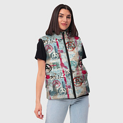 Женский жилет Анархия и панки, цвет: 3D-красный — фото 2