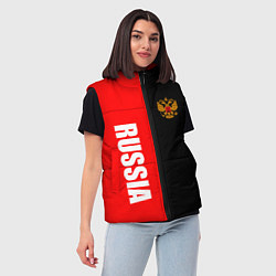 Женский жилет Россия: Черно-красный, цвет: 3D-красный — фото 2
