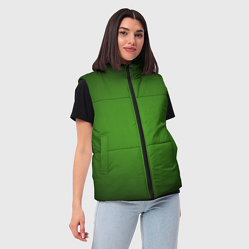 Женский жилет Зеленый с затемняющей виньеткой / 3D-Черный – фото 3