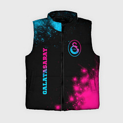 Женский жилет Galatasaray - neon gradient: надпись, символ, цвет: 3D-черный