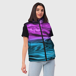 Женский жилет Синий с фиолетовым размытый абстрактный узор, цвет: 3D-красный — фото 2