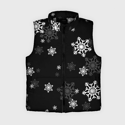 Женский жилет Новогодние снежинки / 3D-Светло-серый – фото 1