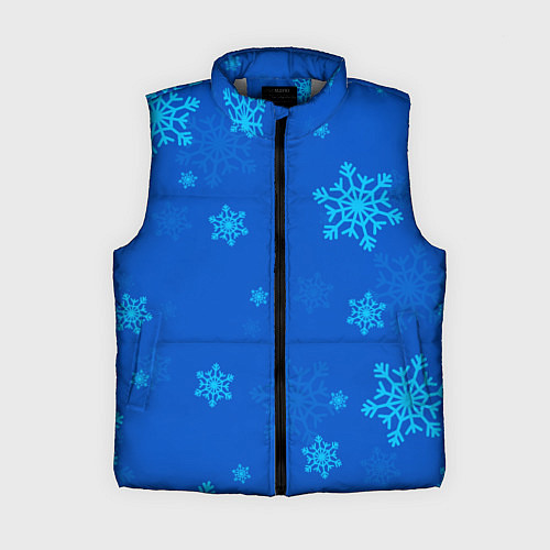 Женский жилет Снежинки - синий / 3D-Светло-серый – фото 1