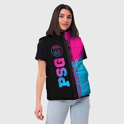 Женский жилет PSG - neon gradient: по-вертикали / 3D-Черный – фото 3