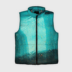 Женский жилет Сине-зелёный туман и мазки красок