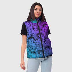Женский жилет Ахегао красивый неон, цвет: 3D-светло-серый — фото 2