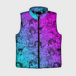 Женский жилет Ахегао девушки градиент, цвет: 3D-черный