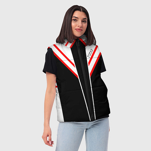 Женский жилет FIRM черная с белым углом / 3D-Светло-серый – фото 3