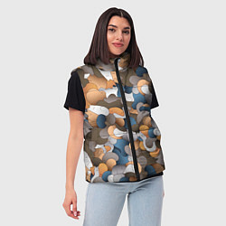 Женский жилет Котики это жидкость, цвет: 3D-черный — фото 2