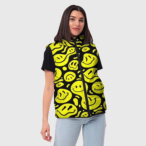 Женский жилет Кислотный желтый смайлик / 3D-Красный – фото 3