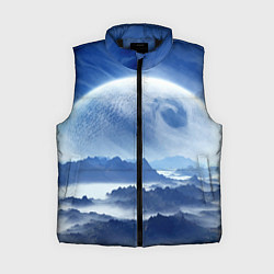 Женский жилет Mountains - fantasy planet, цвет: 3D-черный