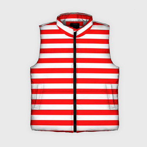 Женский жилет Красный полосатый новогодний леденец / 3D-Светло-серый – фото 1