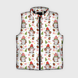 Женский жилет Рождественские гномы с подарками, цвет: 3D-черный