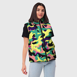 Женский жилет Неоновый камуфляж, цвет: 3D-черный — фото 2