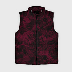 Женский жилет Черный и бордовый мраморный узор