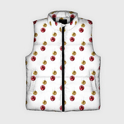 Женский жилет Золотые и красные елочные шары - паттерн
