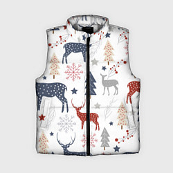 Женский жилет Олени в новогоднем лесу