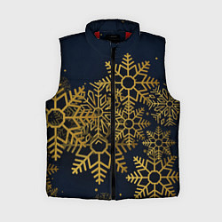 Женский жилет Золотые снежинки, цвет: 3D-красный