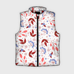 Женский жилет Новогодние ягоды и снежинки, цвет: 3D-красный