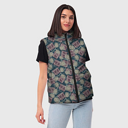 Женский жилет Стильный геометрический дизайн под брендовые вещи, цвет: 3D-черный — фото 2