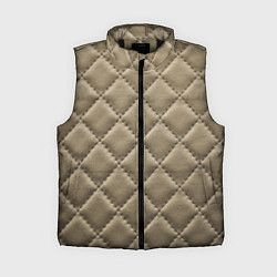 Женский жилет Стёганая кожа - fashion texture, цвет: 3D-черный