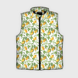Женский жилет Лимоны на ветках - паттерн, цвет: 3D-черный