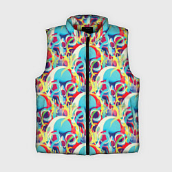 Женский жилет Черепа кислотный узор, цвет: 3D-красный