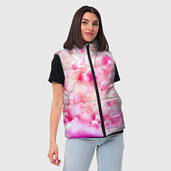 Женский жилет Розовое множество красок и пузырей, цвет: 3D-черный — фото 2