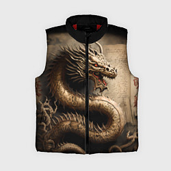 Женский жилет Китайский дракон с открытой пастью, цвет: 3D-красный