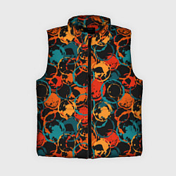 Женский жилет Живописные пятна на черном фоне, цвет: 3D-черный