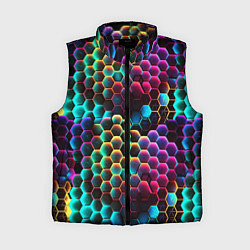 Женский жилет Неон и соты, цвет: 3D-черный