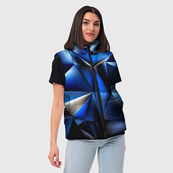 Женский жилет Polygon blue abstract, цвет: 3D-черный — фото 2