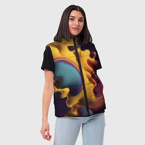 Женский жилет Цветная жидкость / 3D-Черный – фото 3
