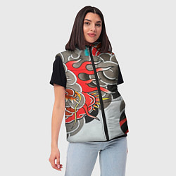 Женский жилет Иредзуми: дракон в дыму, цвет: 3D-светло-серый — фото 2