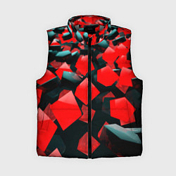 Женский жилет Черно красные кубы