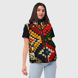 Женский жилет Русский узор крестиком, цвет: 3D-черный — фото 2
