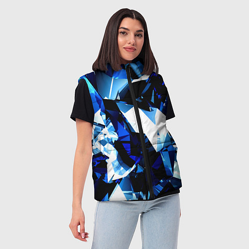 Женский жилет Crystal blue form / 3D-Черный – фото 3