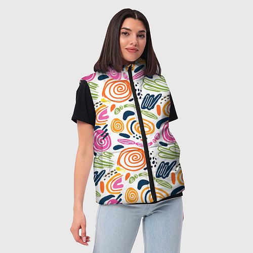 Женский жилет Геометрический паттерн / 3D-Черный – фото 3